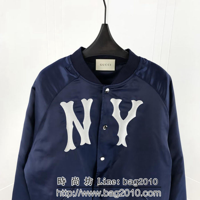 GUCCI古馳 NY系列 18ss秋冬新款 刺繡夾棉外套 情侶款 ydi1353